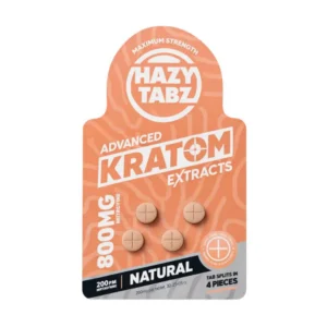 HAZY TABZ KRATOM EXTRACT MAXIMUM STRENGTH Natural TABLETS 4CT 200MG PER TABLET