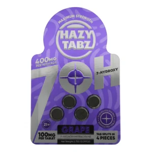 Hazy Tabz Maximum Strength 7-OH Grape Tablets 400mg – 4ct (100mg Each)
